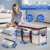 imageBAGAIL Heavy Duty Moving Bags with Strong Handle Extra Large Moving Boxes Storage Tote for Clothes College Moving SuppliesBlue 4 PackClear