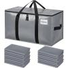 imageBAGAIL Heavy Duty Moving Bags with Strong Handle Extra Large Moving Boxes Storage Tote for Clothes College Moving SuppliesBlue 4 PackGrey