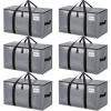 imageBAGAIL Heavy Duty Moving Bags with Strong Handle Extra Large Moving Boxes Storage Tote for Clothes College Moving SuppliesBlue 4 PackGrey