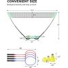 imageBAGAIL Portable Badminton Net Set  Storage Case  Freestanding Base  Quick Setup  Pop Up Badminton Net with 4 Rackets 4 Shuttlecocks for Indoor ampamp Outdoor Games Backyard Family Fun