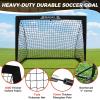 imageBAGAIL Soccer Goals for Backyard Set 2 of 6 x 4ft Portable Pop Up Soccer Nets Foldable Training Equipment with Soccer Ball Ladder Cones Targets for Outdoor GamesBlack
