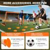 imageBAGAIL Soccer Goals for Backyard Set 2 of 6 x 4ft Portable Pop Up Soccer Nets Foldable Training Equipment with Soccer Ball Ladder Cones Targets for Outdoor GamesOrange