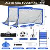 imageBAGAIL Soccer Goals for Backyard Set 2 of 6 x 4ft Portable Pop Up Soccer Nets Foldable Training Equipment with Soccer Ball Ladder Cones Targets for Outdoor GamesBlue