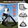 imageBAGAIL Soccer Goals for Backyard Set 2 of 6 x 4ft Portable Pop Up Soccer Nets Foldable Training Equipment with Soccer Ball Ladder Cones Targets for Outdoor GamesBlack