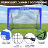 imageBAGAIL Soccer Goals for Backyard Set 2 of 6 x 4ft Portable Pop Up Soccer Nets Foldable Training Equipment with Soccer Ball Ladder Cones Targets for Outdoor GamesBlue