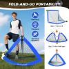 imageBAGAIL Soccer Goals for Backyard Set 2 of 6 x 4ft Portable Pop Up Soccer Nets Foldable Training Equipment with Soccer Ball Ladder Cones Targets for Outdoor GamesBlue