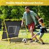imageBAGAIL Soccer Rebounder Net 4 x 4 Ft Pitch Back Baseball Softball Rebounder Angle Adjustable Rebound Net for Control Passing Practice Easy Setup Bounce Back Net Gifts for TrainingYellowBlack