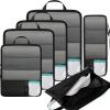 imageBAGAIL 5 Set6 Set Ultralight Compression Packing Cubes Travel Accessories Expandable Packing Organizers6Jet Black