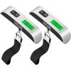 imageBAGAIL Digital Luggage Scale 110lbs Hanging Baggage Scale with Backlit LCD Display Portable Suitcase Weighing Scale Travel Luggage Weight Scale with Hook Strong Straps for TravelersSilverSilver