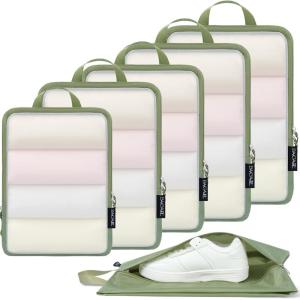 imageBAGAIL 4 Set6 Set Ultralight Compression Packing Cubes Packing Organizer for Travel Accessories Luggage Suitcase Backpack6Matcha Green