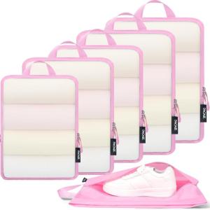 imageBAGAIL 4 Set6 Set Ultralight Compression Packing Cubes Packing Organizer for Travel Accessories Luggage Suitcase Backpack6Pink