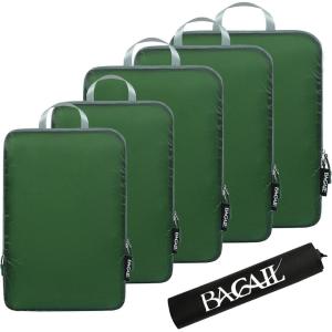 imageBAGAIL 4 Set6 Set Ultralight Compression Packing Cubes Packing Organizer for Travel Accessories Luggage Suitcase BackpackArmy Green