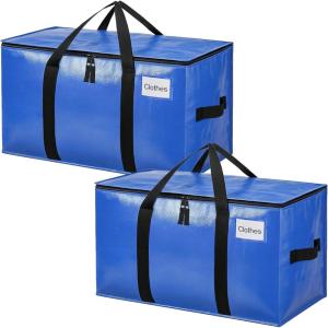 imageBAGAIL Heavy Duty Moving Bags with Strong Handle Extra Large Moving Boxes Storage Tote for Clothes College Moving SuppliesBlue 4 PackBlue