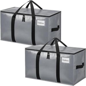 imageBAGAIL Heavy Duty Moving Bags with Strong Handle Extra Large Moving Boxes Storage Tote for Clothes College Moving SuppliesBlue 4 PackGrey