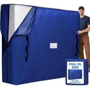 imageBAGAIL Mattress Bags for Moving Mattress Covers with Heavy Duty Handles Reusable Mattress Storage Bag for Moving SuppliesBlue QueenNavy