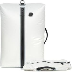 imageBAGAIL TPU Vacuum Bag for Travel Reusable Compression Bag with IPX8 Waterproof Zipper Save Space for Suitcase Backpack and Carry on White Large With PumpWHITE