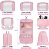 imageBAGAIL 6 Set8 Set10 Set Packing Cubes Various Sizes Packing Organizer for Travel Accessories Luggage Carry On Suitcase08Pink