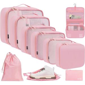 imageBAGAIL 6 Set8 Set10 Set Packing Cubes Various Sizes Packing Organizer for Travel Accessories Luggage Carry On Suitcase10Pink