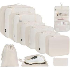 imageBAGAIL 6 Set8 Set10 Set Packing Cubes Various Sizes Packing Organizer for Travel Accessories Luggage Carry On SuitcaseCream