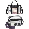 imageBAGAIL Clear Bag Stadium Approved Crossbody Shoulder Messenger and Clear Tote Bag with Separate Zippered Pouch