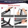 imageBAGAIL 7x7 FT Baseball ampamp Softball Net Replacement Net Only No Frame 7Strand Heavy Duty Knotless Polyester Replacement Baseball Net for Baseball Pitching Hitting and ThrowingBlack  Full Mouth Version