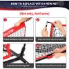 imageBAGAIL 7x7 FT Baseball ampamp Softball Net Replacement Net Only No Frame 7Strand Heavy Duty Knotless Polyester Replacement Baseball Net for Baseball Pitching Hitting and ThrowingRed  Strike Zone Version