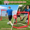imageBAGAIL Soccer Goal 4x3 FT Soccer Practice Net with Goal Pop Up Soccer Goal for Backyard Portable Soccer Training Equipment with Carry Bag Fun Soccer Game Indoor and OutdoorRed