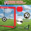 imageBAGAIL Soccer Goal 4x3 FT Soccer Practice Net with Goal Pop Up Soccer Goal for Backyard Portable Soccer Training Equipment with Carry Bag Fun Soccer Game Indoor and OutdoorRed