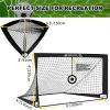 imageBAGAIL Soccer Goal 4x3 FT Soccer Practice Net with Goal Pop Up Soccer Goal for Backyard Portable Soccer Training Equipment with Carry Bag Fun Soccer Game Indoor and OutdoorBlack