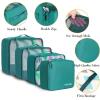 imageBAGAIL 8 Set Packing Cubes Luggage Packing Organizer Bags for Travel AccessoriesBlack FloralAqua Color