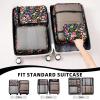 imageBAGAIL 8 Set Packing Cubes Luggage Packing Organizer Bags for Travel AccessoriesBlack FloralBlack Floral
