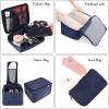 imageBAGAIL 8 Set Packing Cubes Luggage Packing Organizer Bags for Travel AccessoriesBlack FloralIndigo