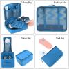imageBAGAIL 8 Set Packing Cubes Luggage Packing Organizer Bags for Travel AccessoriesBlack FloralLight Blue