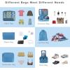imageBAGAIL 8 Set Packing Cubes Luggage Packing Organizer Bags for Travel AccessoriesBlack FloralLight Blue