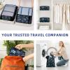 imageBAGAIL 8 Set Packing Cubes Luggage Packing Organizer Bags for Travel AccessoriesBlack FloralNavy Leaf
