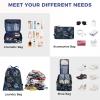 imageBAGAIL 8 Set Packing Cubes Luggage Packing Organizer Bags for Travel AccessoriesBlack FloralNavy Leaf