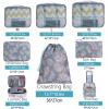 imageBAGAIL 8 Set Packing Cubes Luggage Packing Organizer Bags for Travel AccessoriesBlack FloralRed Flamingo