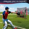 image:imageBAGAIL 7x7 ft Baseball ampamp Softball Practice Net with Bow Frame for Batting Hitting Pitching Portable Baseball Throwing Net with Strike Zone Carry Bag Baseball Training Aid for All LevelsSock Pocket  Red