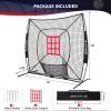 image:imageBAGAIL 7x7 ft Baseball ampamp Softball Practice Net with Bow Frame for Batting Hitting Pitching Portable Baseball Throwing Net with Strike Zone Carry Bag Baseball Training Aid for All LevelsSock Pocket  Black