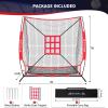 image:imageBAGAIL 7x7 ft Baseball ampamp Softball Practice Net with Bow Frame for Batting Hitting Pitching Portable Baseball Throwing Net with Strike Zone Carry Bag Baseball Training Aid for All LevelsFull Mouth  Red