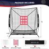 image:imageBAGAIL 7x7 ft Baseball ampamp Softball Practice Net with Bow Frame for Batting Hitting Pitching Portable Baseball Throwing Net with Strike Zone Carry Bag Baseball Training Aid for All LevelsFull Mouth  Black