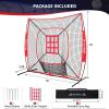 image:imageBAGAIL 7x7 ft Baseball ampamp Softball Practice Net with Bow Frame for Batting Hitting Pitching Portable Baseball Throwing Net with Strike Zone Carry Bag Baseball Training Aid for All LevelsSock Pocket  Red