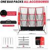 image:imageBAGAIL Football Throwing Net  5 or 9 Target Pockets Easy Setup HeavyDuty  Portable QB Accuracy Trainer Fun Target Practice Net for Football with Carry BagRed