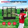 image:imageBAGAIL Football Throwing Net  5 or 9 Target Pockets Easy Setup HeavyDuty  Portable QB Accuracy Trainer Fun Target Practice Net for Football with Carry BagBlack
