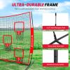 image:imageBAGAIL Football Throwing Net  5 or 9 Target Pockets Easy Setup HeavyDuty  Portable QB Accuracy Trainer Fun Target Practice Net for Football with Carry BagRed
