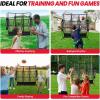 image:imageBAGAIL Football Throwing Net  5 or 9 Target Pockets Easy Setup HeavyDuty  Portable QB Accuracy Trainer Fun Target Practice Net for Football with Carry BagBlack