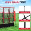 image:imageBAGAIL Football Throwing Net  5 or 9 Target Pockets Easy Setup HeavyDuty  Portable QB Accuracy Trainer Fun Target Practice Net for Football with Carry BagRed