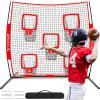 image:imageBAGAIL Football Throwing Net  5 or 9 Target Pockets Easy Setup HeavyDuty  Portable QB Accuracy Trainer Fun Target Practice Net for Football with Carry BagRed