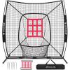 image:imageBAGAIL 7x7 ft Baseball ampamp Softball Practice Net with Bow Frame for Batting Hitting Pitching Portable Baseball Throwing Net with Strike Zone Carry Bag Baseball Training Aid for All LevelsSock Pocket  Black