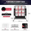 imageBAGAIL Baseball and Softball Pitching Net 9 Pocket Pitching Net Portable Pitching Target Net for Backyard with Carry BagBlackRed